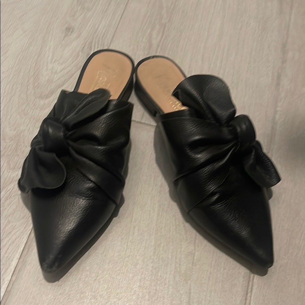 Casadei Black Pointed-Toe leather Mules